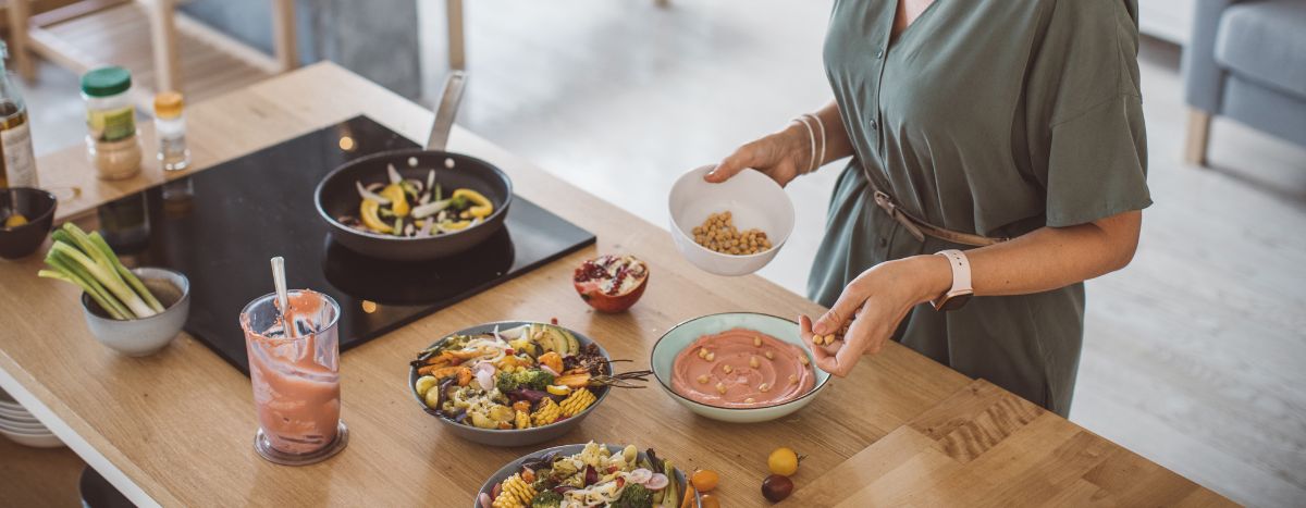 Marika Day prepares healthy food in her kitchen