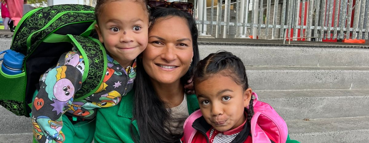 Dame Valerie Adamas and her kids
