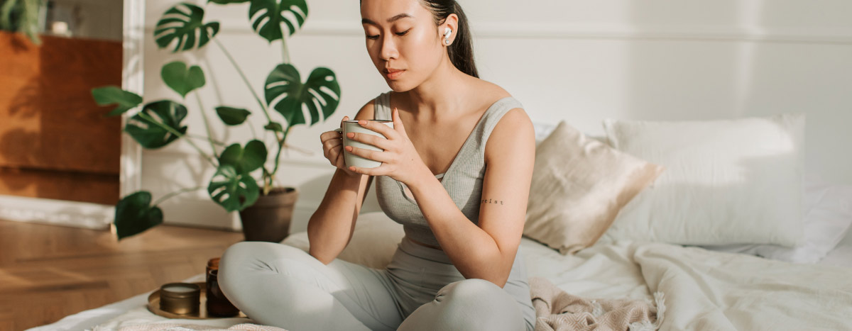 A person enjoying a mindful moment