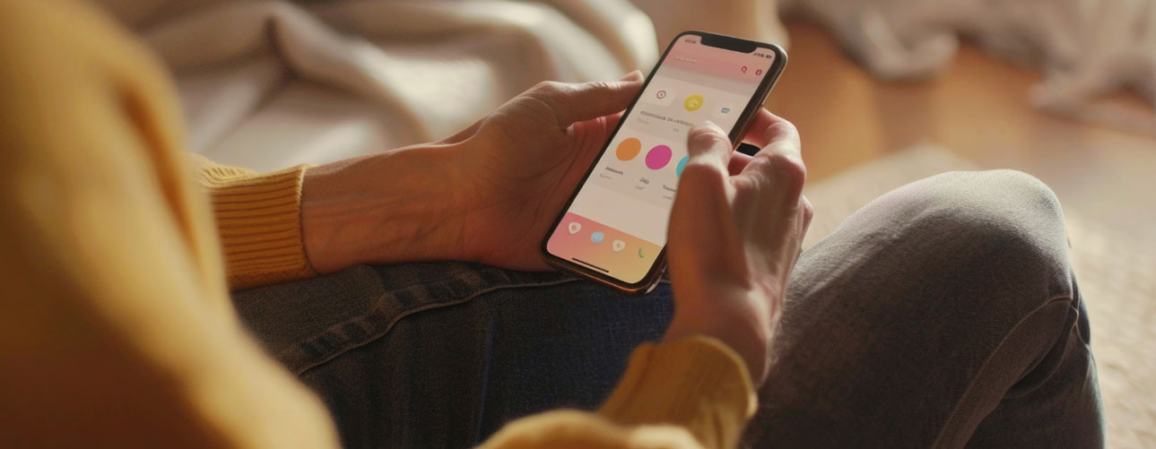 A person holds a mobile phone