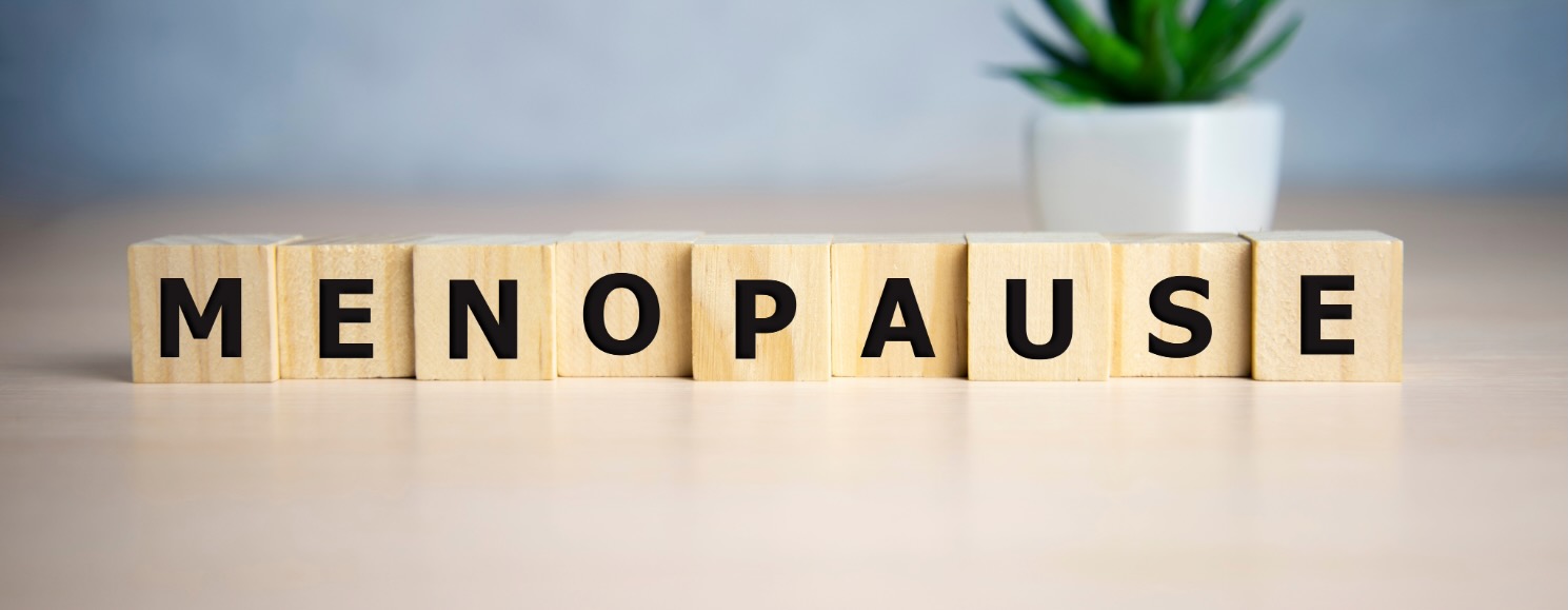 Menopause spelled in block letters