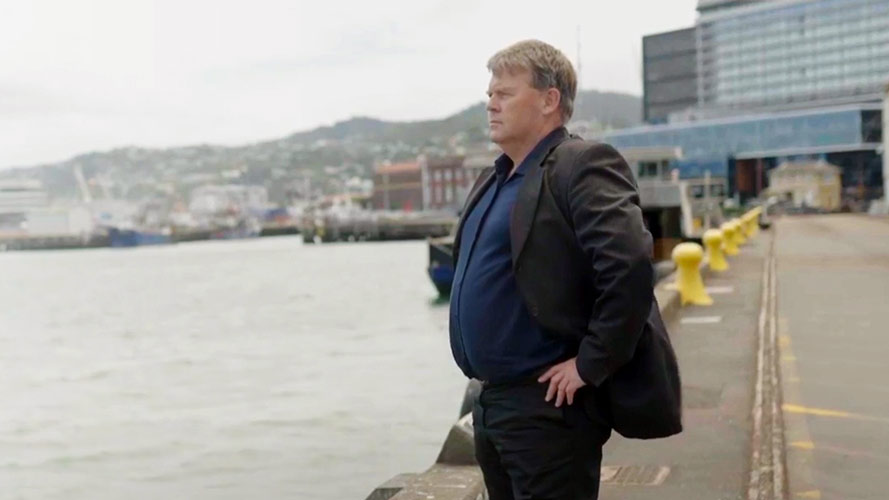 Wayne looks out at the ocean