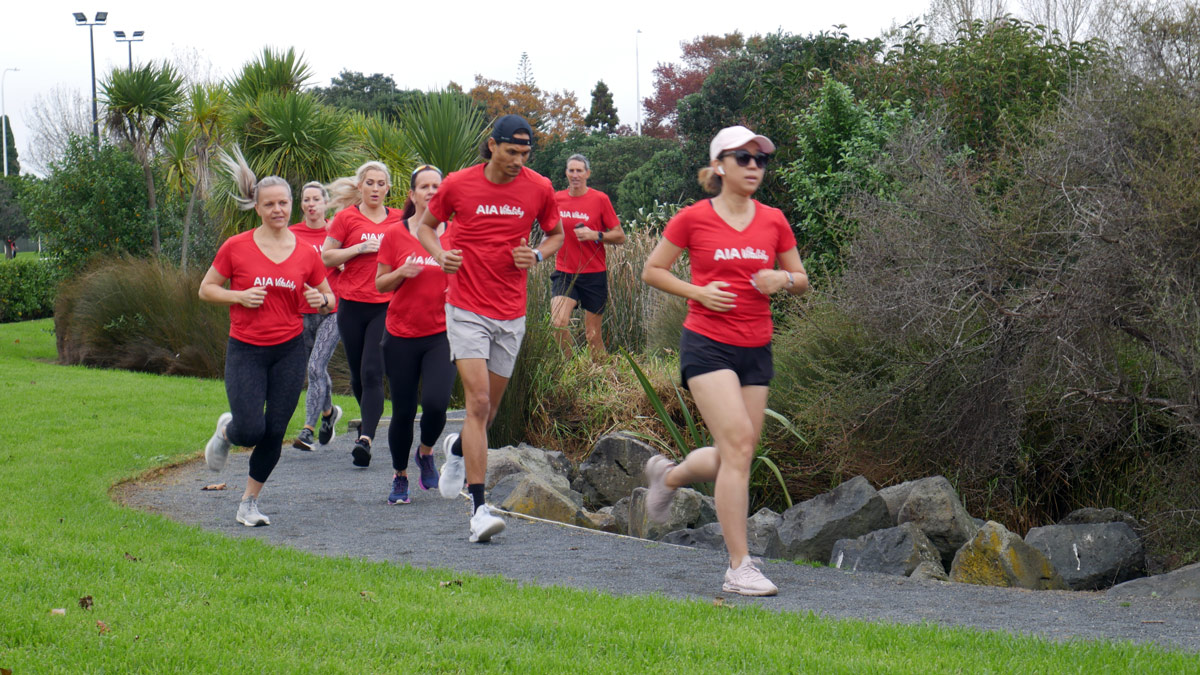 AIA NZ Relief run team at Smales Farm Takapuna