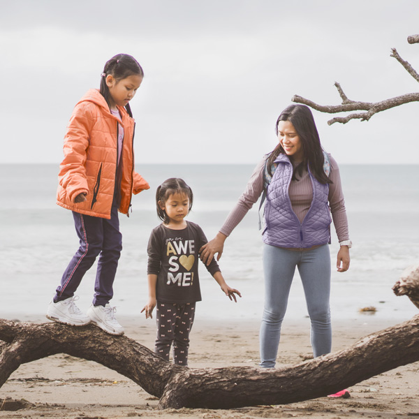 Family on the beach